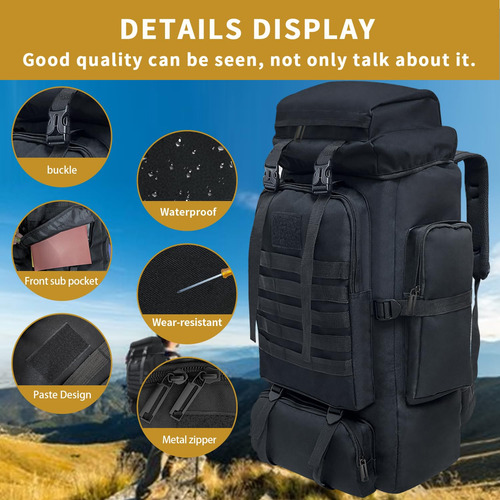 Mochila De Senderismo 80l Impermeable Para Camping Y Viajes