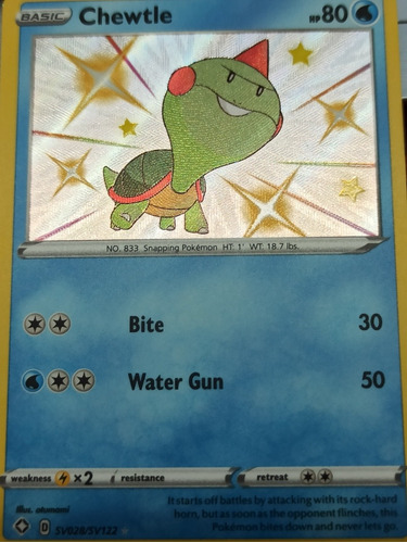 Carta Pokémon Tcg, Chewtle Shiny