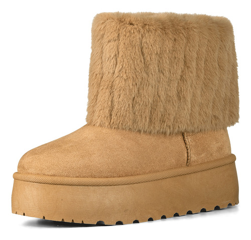 Botin Casual Mujer Vintage Moda Gamuza Con Felpa Weide Sl23