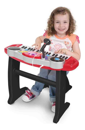 Imagen 3 de 4 de Piano De Juguete Teclado Musical P/ Niños +3 C/ Banquito