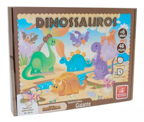 Quebra Cabeça Dinossauros 48 Pçs Gigantes - Grow - nivalmix