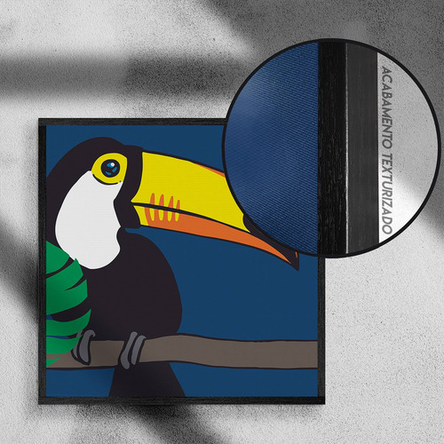 Imagem 2 de 4 de Quadro Decorativo Canvas Premium 40x40 - Tucanos Mod2