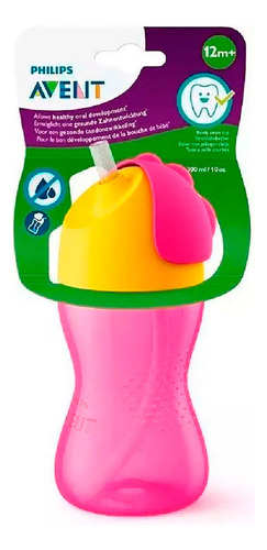 Vaso Con Bombilla Avent Scf798/02 300ml Rosa
