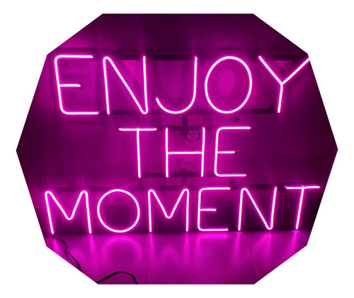 Cartel Enjoy The Moment En Neón Led Deco / Frases / Luminoso