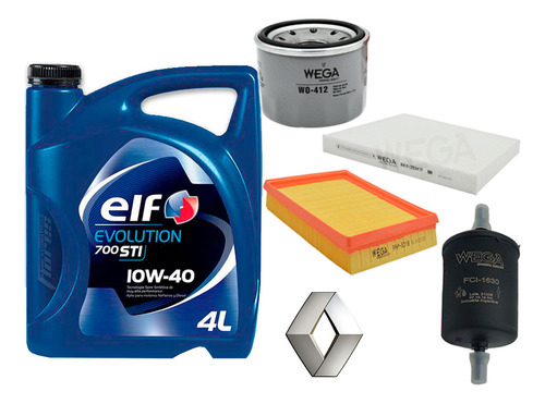 Kit Filtros Renault Kwid + Aceite Elf 700 Sti 10w40 4l