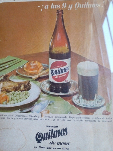 Propaganda Antigua Cervesa Quilmes Año 60 ?original ?