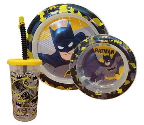 Set Promoción Batman: Plato + Vaso Sport + Bowl