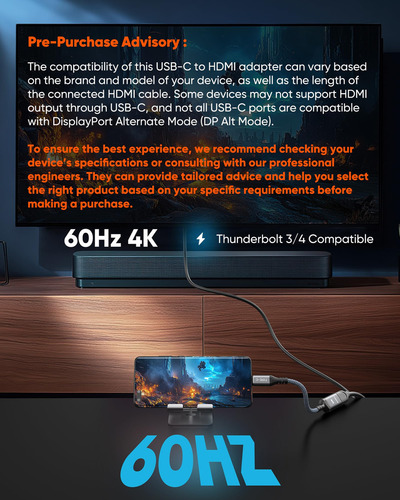 Adaptador Usb-c A Hdmi 4k 60 Hz Adaptador Usb-c A Hdmi De Re