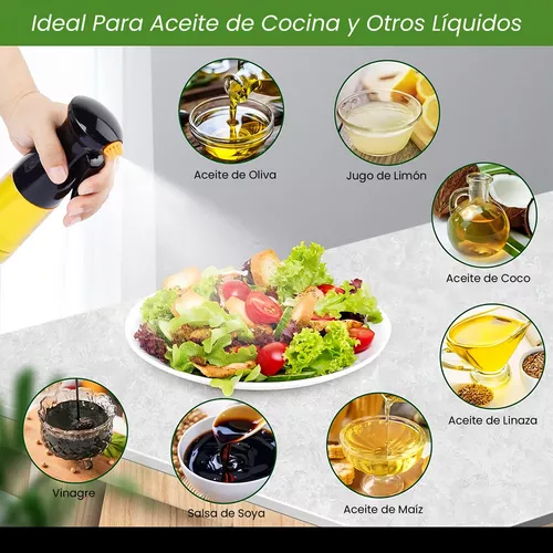  Pulverizador de aceite para cocinar, pulverizador de aceite de  oliva, botella de spray de aceite de oliva, accesorios de cocina para  freidora de aire, rociador de aceite de canola, spray de