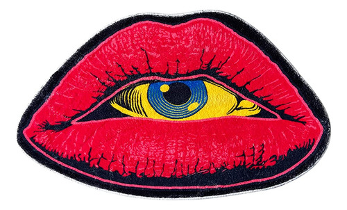 Vbfgrt Interesante Labio Rojo Devil Eye Shape Alfombras De F