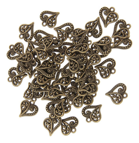 4 Paquete De 3-6 50x Dijes De Corazón Antiguo Diy 4 Piezas