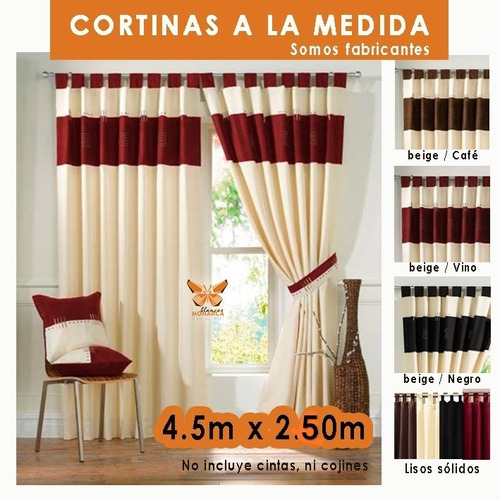 Par De Cortinas Minimalistas 4.50 X 2.50m, Somos Fabricantes