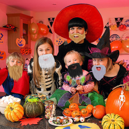 Juego De 6 Barbas Y Bigotes Falsos Para Halloween