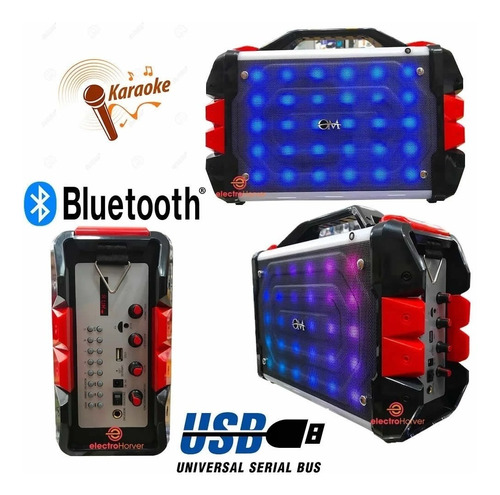 Parlante Portatil Bluetooth Karaoke Usb + Radio Fm