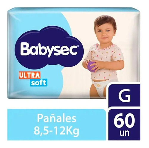 Pañales Babysec Ultra Soft Grande X60 Unid 8.5 A 12kg