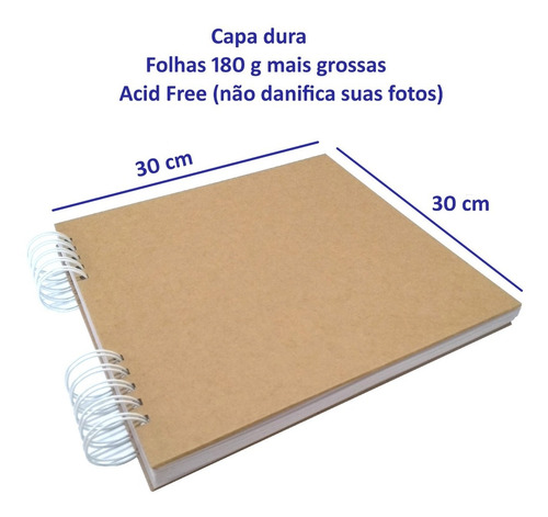 Imagem 2 de 5 de Álbum Scrapbook 30 X 30 Fotos Caderno Assinaturas 25 Cores
