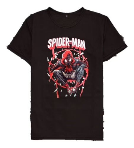 Polera De Manga Corta De Algodón Con Diseño De Spider-man