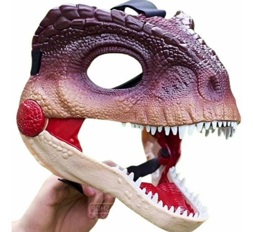Máscara Dinossauro Com Movimento E Som Mandíbula Articulada 