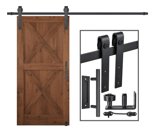 Aquaterior Kit Herraje Para Puerta Corrediza Granero 6.6 Pie