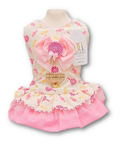 Roupa Roupinha Pet Cachorro Vestido Floral Lollipop Dudog