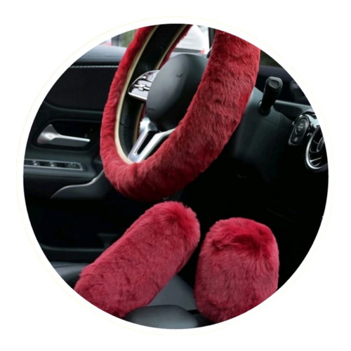 Kit Fundas Palancas Volante Peluche Auto Camioneta Universal