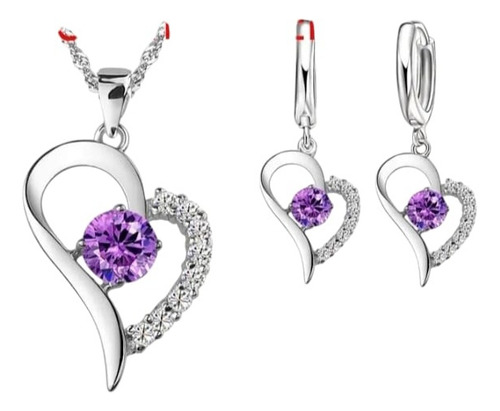Conjunto Aros Y Collar Plata 925 Mujer Mod 20 Incluye Caja