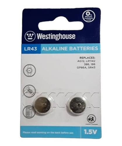 Batería Alcalina Lr43 1.5v Marca Westinghouse