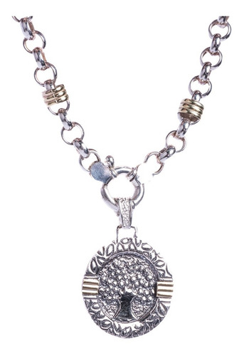 Conjunto De Cadena Rolo Con Medalla Del Arbol De La Vida