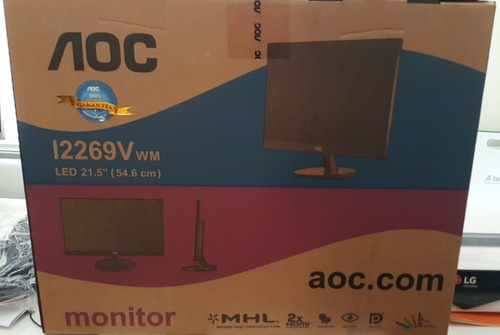 Monitor Led C/parlantes Aoc 22 Pulgadas Con Caja Como Nuevo!