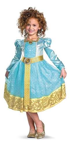 Disfraz Princesa Merida Lujo Tamaño Mediano Niño 7 8 Azul Pa