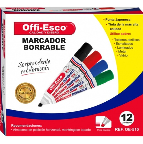 Marcador Borrable Offi Esco Surtido Oe-510 X12 Und *5 Cajas