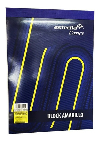 Block De Hojas Estrella Carta 50h Amarillo Raya 1 Pz