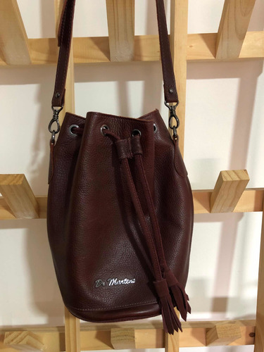 Cartera Dr Martens Única Importada Cuero Bordo