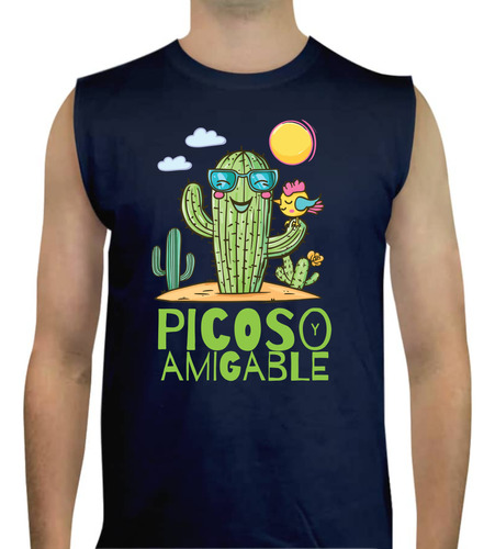 Playera Sin Mangas Cactus Picoso Y Amigable