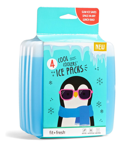Fit & Fresh Cool Coolers Paquetes De Hielo Delgados Y Reutil