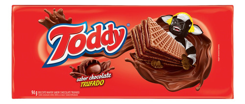 Biscoito Wafer Chocolate Trufado Toddy Pacote 94g