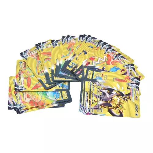 Kit 55 Cartas Pokémon Dourada Sem Repetidas C/ Arceus 10000