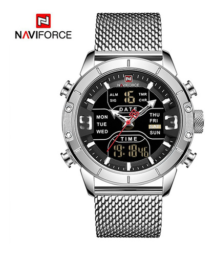 Relógio Naviforce Importado Original Modelo 9153 Prateado