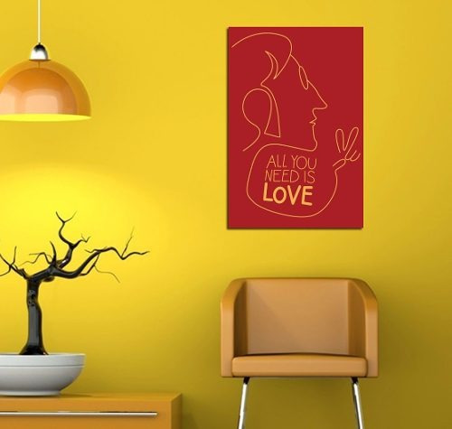 Vinilo Decorativo 50x75cm All You Need Is Love Lennon