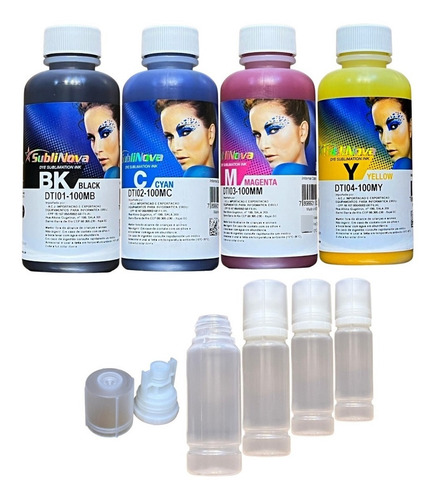 Tinta Sublimatica Inktec 4x100ml + Bicos L1250 L3210 L3250 Tinta Cyan Magenta Yellow Black