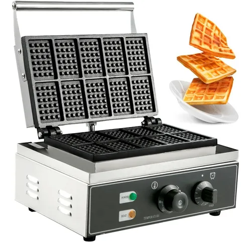 Vevor Maquina Waflera Waffles Gofres Industrial 10 Piezas