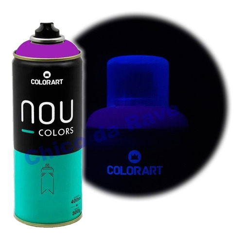 Tinta Spray Violeta Luminoso Roxo Fluorescente Nou Colors