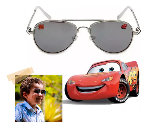 Óculos De Sol Infantil Disney Eua Carros Mcqueen 3/6 Anos