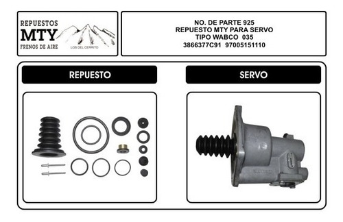 Frenos De Aire Repuesto Mty 925 Para Servo Tipo Wabco