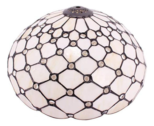 Tiffany Lamp Shade Reemplazo W12h6 Pulgadas Ámbar Vitral Cri