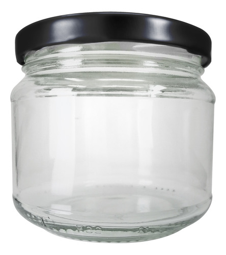 Frasco Vidrio 12 Oz 350 Ml Recuerdos Conservas 100 Color Negro
