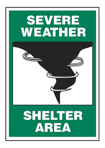 Señalamiento  Severe Weather Shelter Area  - Vinil