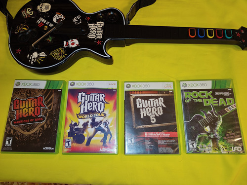 Guitarra Para Xbox 360 Y 1 Juego De Guitarhero A Escoger (Usado)