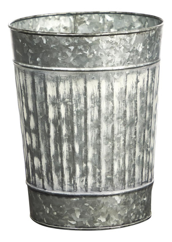 Maceta De Cubo De Campo De Granja De 10 Pulgadas, Color Gris
