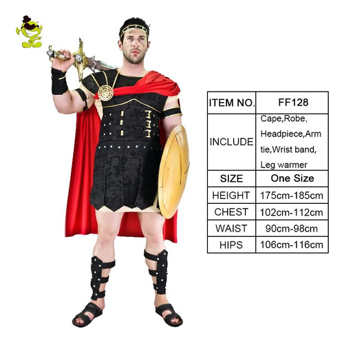 Disfraz De Valiente Gladiador Romano Para Adulto